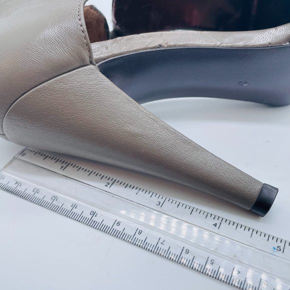 Steve Madden Leather Peep Toe Taupe Booties Size 8 - Picture 8 of 16